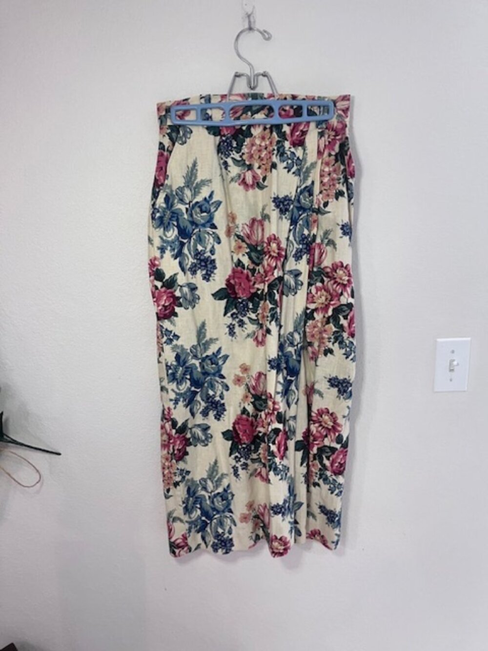 Talbots floral cotton/linen maxi skirt